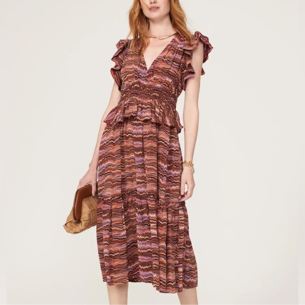 ULLA JOHNSON 100% Silk Midi Dress